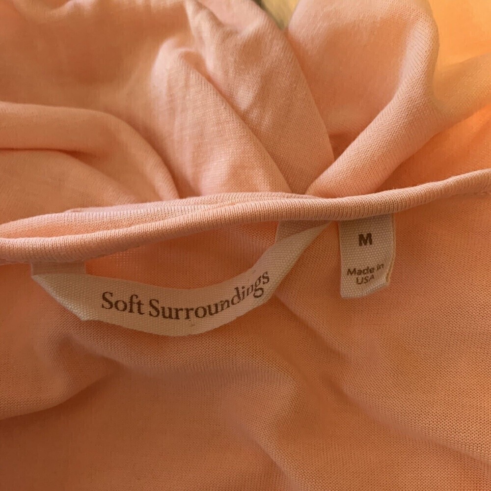 Soft Surroundings Womens Size Medium Pink Keyhole Front Sheer Tunic Top Blouse - Picture 4 of 5